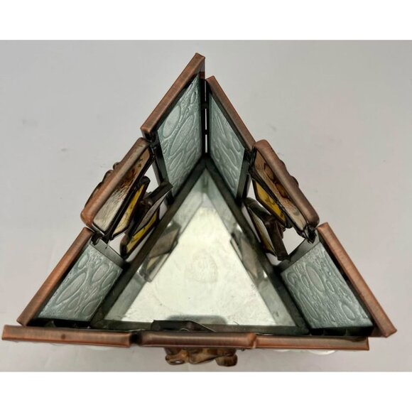 PartyLite Water's Edge Votive Mosaic Triangle Candle Holder w/ Mirror Base - Picture 4 of 6